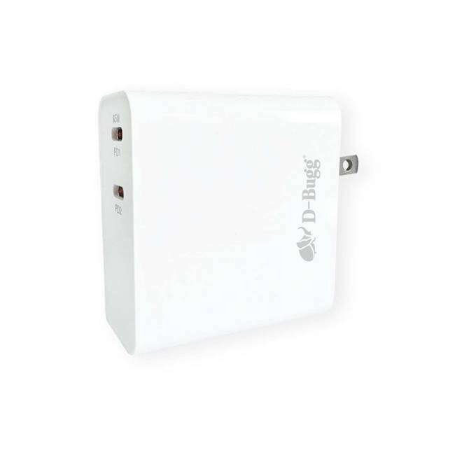 CARG PARED DBUGG TIPO C 65W DB-PD64 Cargador de pared / Con conectores duales de carga ultra rápida / Trabaja con potencia de 65 W. - CARG PARED DBUGG TIPO C 65W DB-PD64 Cargador de pared / Con conectores duales de carga ultra rápida / Trabaja con potencia de 65 W. -